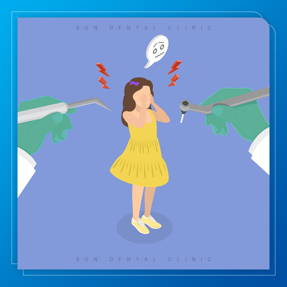 용인선플란트치과-처인구재수술임플란트- 치과 공포증이 있는 여자 일러스트