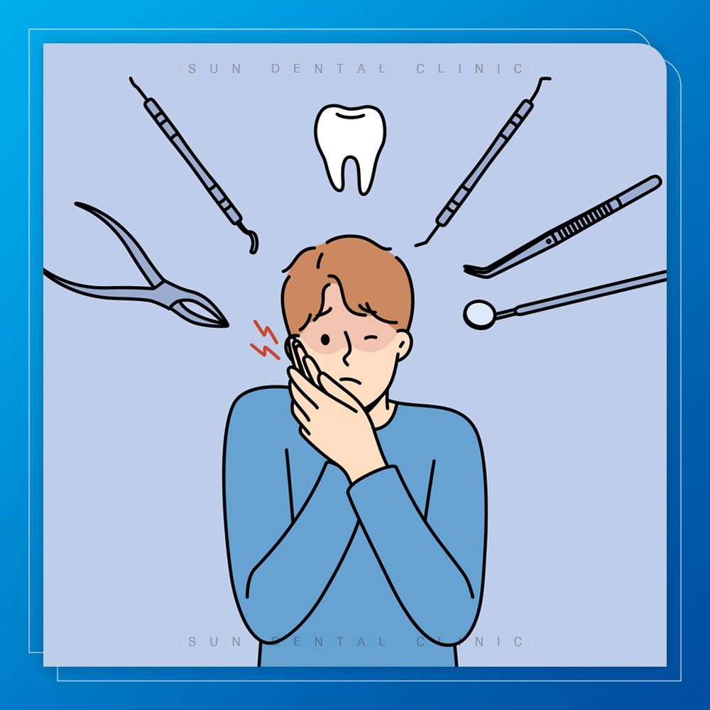 용인선플란트치과-처인구수면치과 -치과 치료를 무서워하는 남자 어린이 일러스트